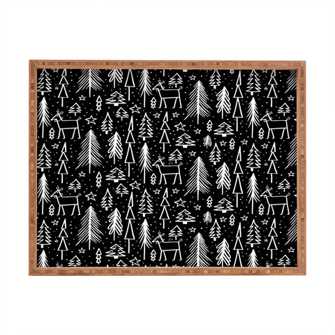 Heather Dutton Winter Wonderland Black Rectangular Tray