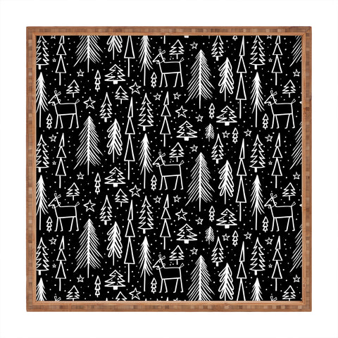 Heather Dutton Winter Wonderland Black Square Tray