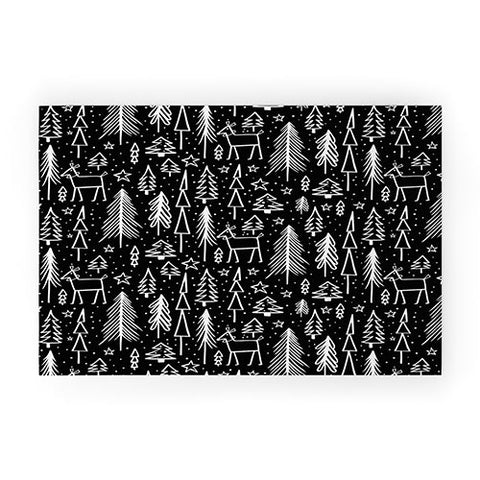 Heather Dutton Winter Wonderland Black Welcome Mat