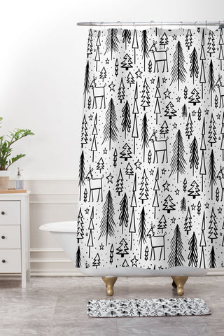 Heather Dutton Winter Wonderland White Shower Curtain And Mat