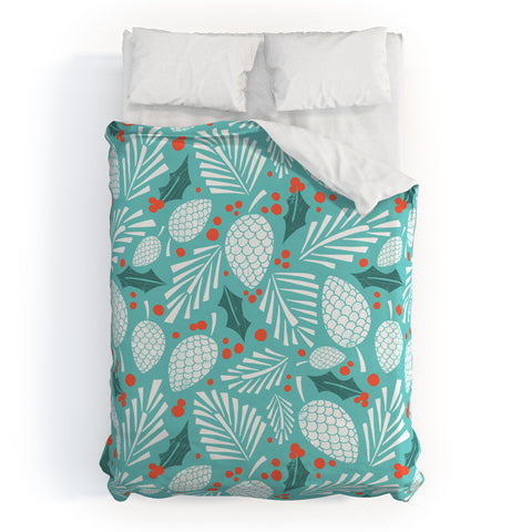 Heather Dutton Winter Woodlands Sky Duvet Cover