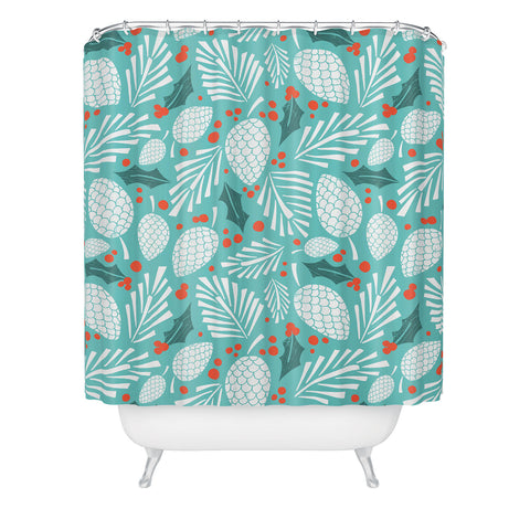 Heather Dutton Winter Woodlands Sky Shower Curtain