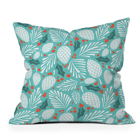 Heather Dutton Winter Woodlands Sky Throw Pillow