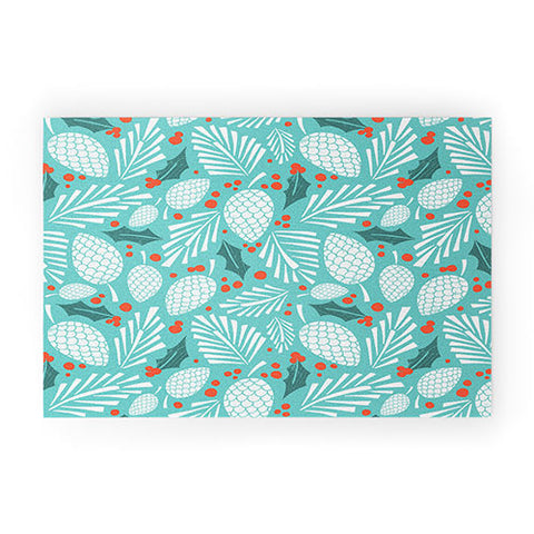 Heather Dutton Winter Woodlands Sky Welcome Mat