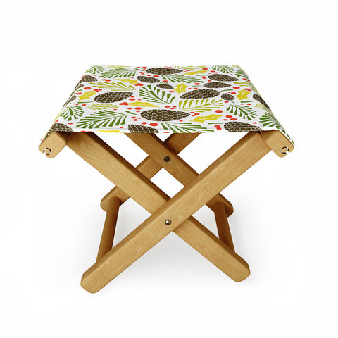 Heather Dutton Winter Woodlands White Folding Stool