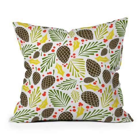 Heather Dutton Winter Woodlands White Throw Pillow