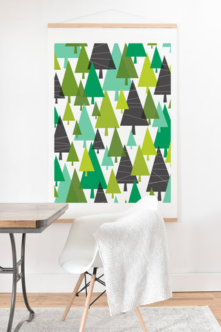 Heather Dutton Winter Woods Green Art Print And Hanger