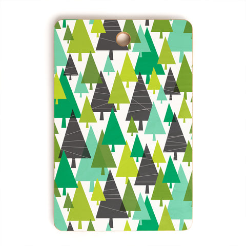 Heather Dutton Winter Woods Green Cutting Board Rectangle