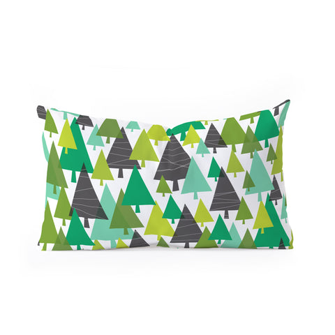Heather Dutton Winter Woods Green Oblong Throw Pillow