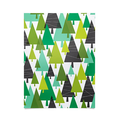 Heather Dutton Winter Woods Green Poster