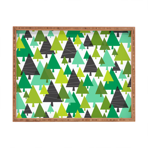 Heather Dutton Winter Woods Green Rectangular Tray
