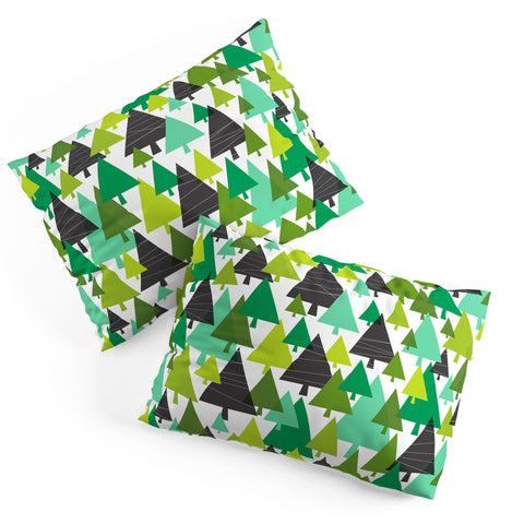 Heather Dutton Winter Woods Green Pillow Shams