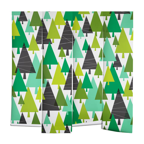 Heather Dutton Winter Woods Green Wall Mural