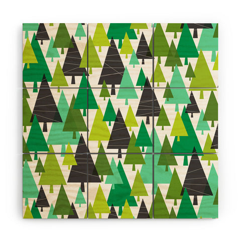 Heather Dutton Winter Woods Green Wood Wall Mural