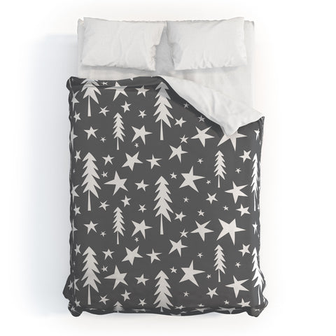 Heather Dutton Wish Upon A Star Grey Duvet Cover
