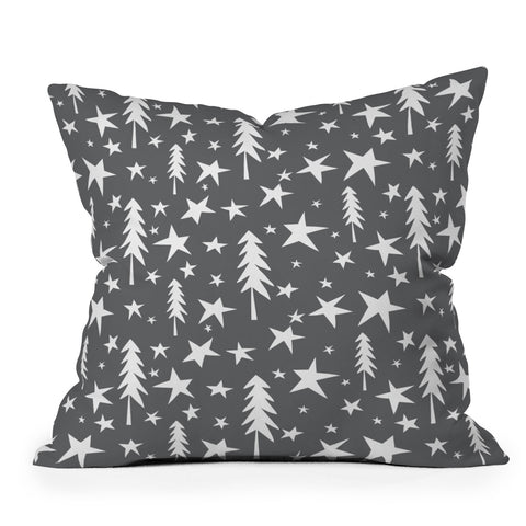 Heather Dutton Wish Upon A Star Grey Throw Pillow