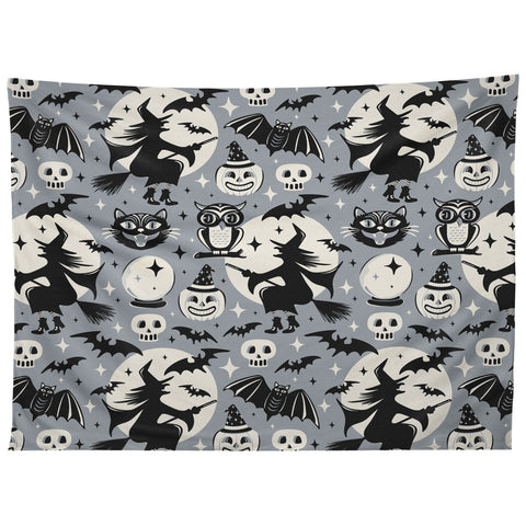 Heather Dutton Witchy Wonders Halloween Grey Tapestry