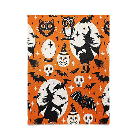 Heather Dutton Witchy Wonders Halloween Orange Poster