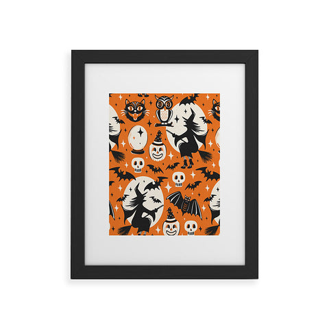 Heather Dutton Witchy Wonders Halloween Orange Framed Art Print