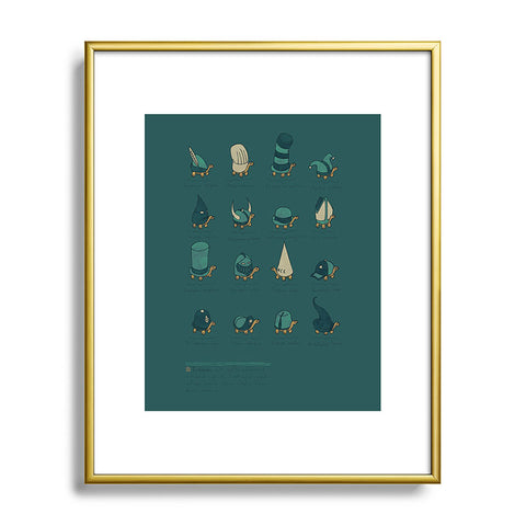Hector Mansilla A Study of Turtles Metal Framed Art Print