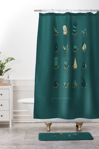 Hector Mansilla A Study of Turtles Shower Curtain And Mat