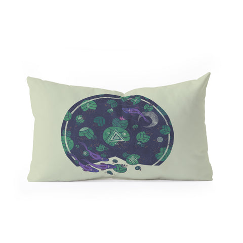 Hector Mansilla Amongst the Lilypads Oblong Throw Pillow