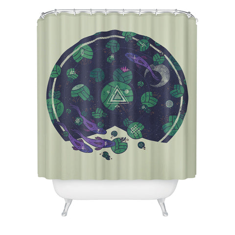 Hector Mansilla Amongst the Lilypads Shower Curtain