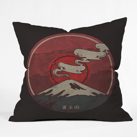 Hector Mansilla Mt Fuji Outdoor Throw Pillow