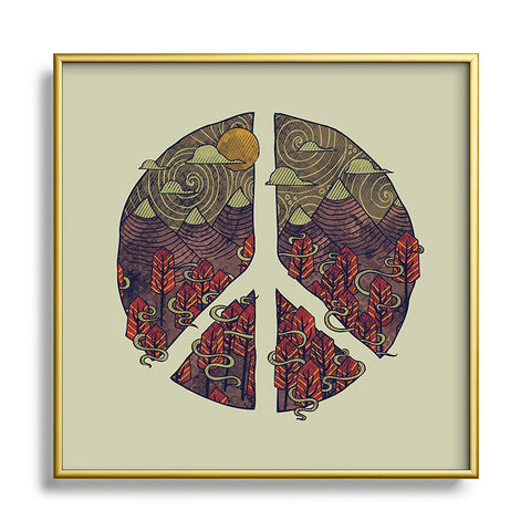 Hector Mansilla Peaceful Landscape Metal Square Framed Art Print