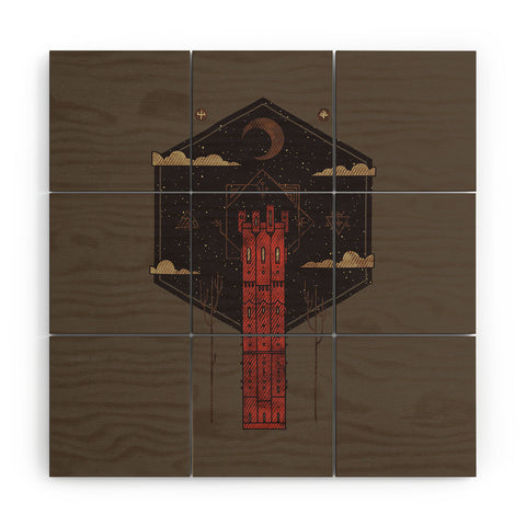 Hector Mansilla The Crimson Tower Wood Wall Mural