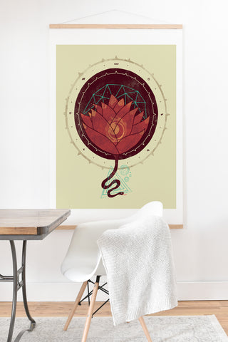 Hector Mansilla The Red Lotus Art Print And Hanger
