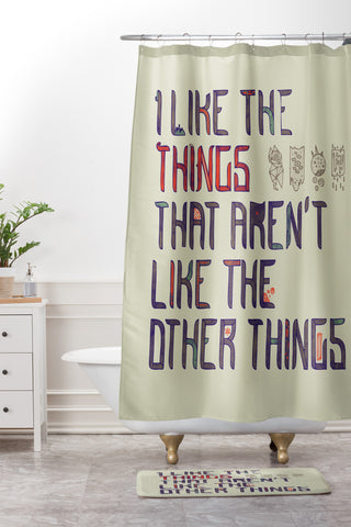 Hector Mansilla The Things I Like Shower Curtain And Mat