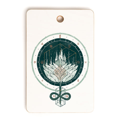 Hector Mansilla White Dahlia Cutting Board Rectangle