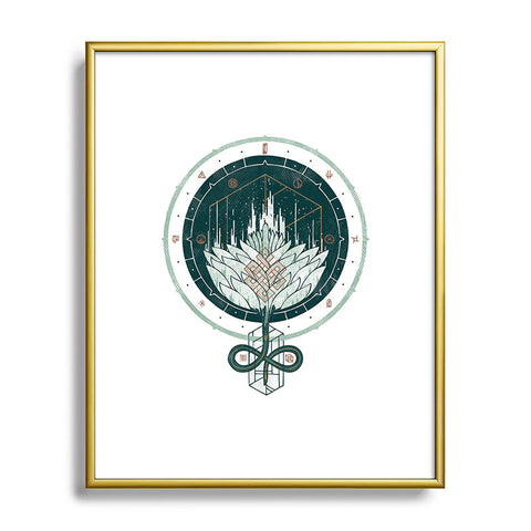 Hector Mansilla White Dahlia Metal Framed Art Print
