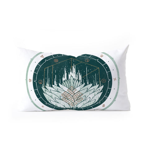 Hector Mansilla White Dahlia Oblong Throw Pillow