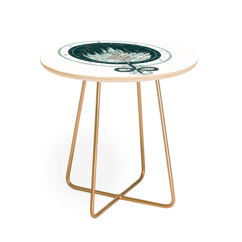 Hector Mansilla White Dahlia Round Side Table