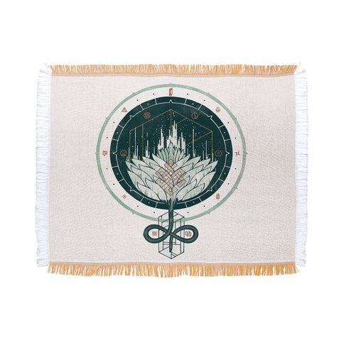 Hector Mansilla White Dahlia Throw Blanket