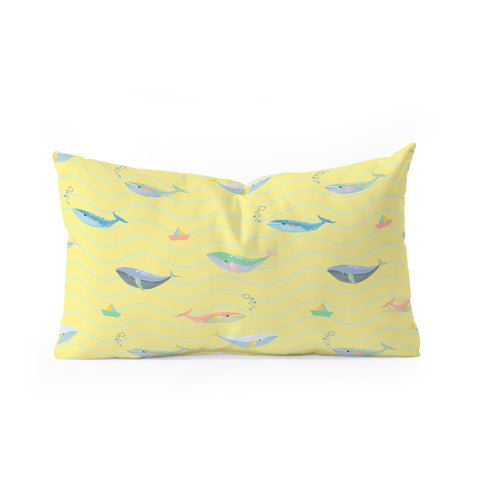 Hello Sayang A Whale Lot of Fun Oblong Throw Pillow