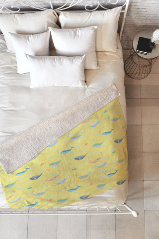 Hello Sayang A Whale Lot of Fun Fleece Throw Blanket