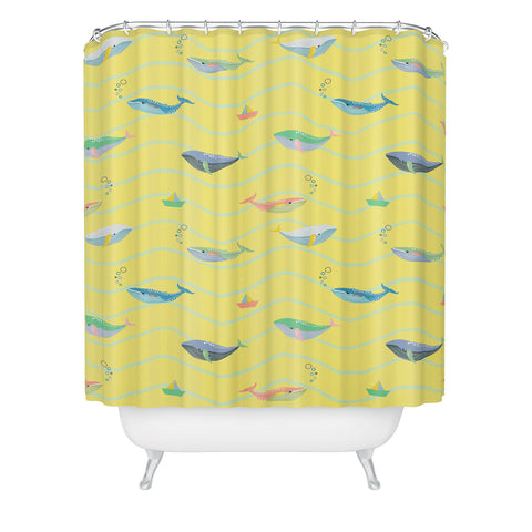 Hello Sayang A Whale Lot of Fun Shower Curtain
