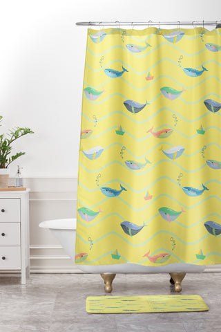 Hello Sayang A Whale Lot of Fun Shower Curtain And Mat