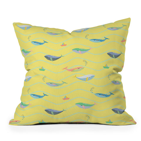 Hello Sayang A Whale Lot of Fun Throw Pillow