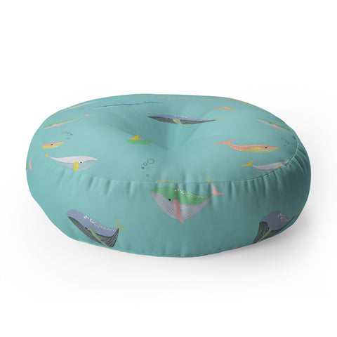 Hello Sayang A Whale of A Time Floor Pillow Round