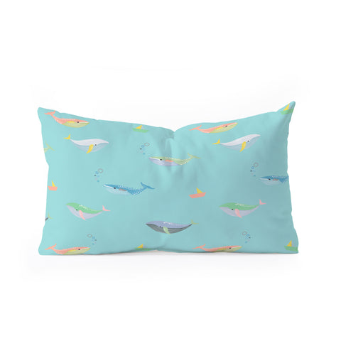 Hello Sayang A Whale of A Time Oblong Throw Pillow