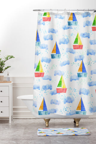 Hello Sayang Ahoy Hoy Shower Curtain And Mat