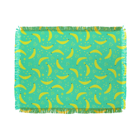 Hello Sayang Bananas Over Bananas Throw Blanket