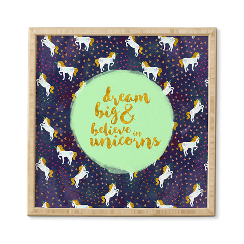 Hello Sayang Believe in Unicorns Framed Wall Art