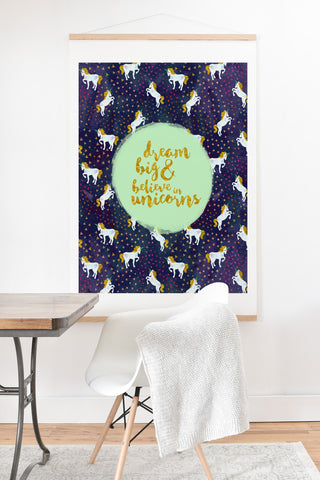 Hello Sayang Believe in Unicorns Art Print And Hanger