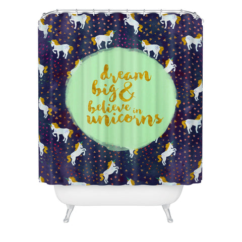 Hello Sayang Believe in Unicorns Shower Curtain
