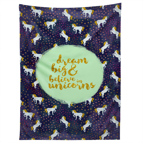 Hello Sayang Believe in Unicorns Tapestry